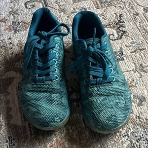NOBULL Turquoise Knit Lace-Up Sneakers